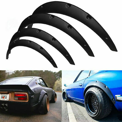 #ad 4PCS Universal Fender Flare 2quot;Front 3quot;Rear Wide Body Kit Extra Wide Wheel Arch $32.96