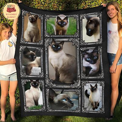 #ad Siamese Cat Fleece Blanket art new cat Blanket Siamese Cat Blanket art $24.99