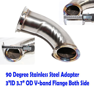 #ad Universal 90 Degree 3quot;ID V band Flange Stainless Steel Elbow Adapter Pipe $35.00