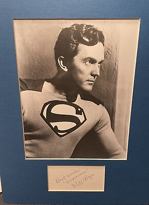 #ad The 1st Superman Kirk Alyn Signed matted Picture COA $110.00