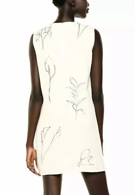 #ad $455 Theory Women#x27;s Column Dress Size 2 Multi Nature Linen $140.00
