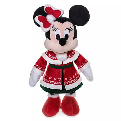 Disney Store 2022 Minnie Mouse Holiday Cheer Christmas Medium Plush Cute New $42.85