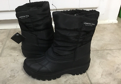 #ad London Fog Thinsulate Insulated Jett Snow Rain Boots Black child sz 13 NWT $14.99