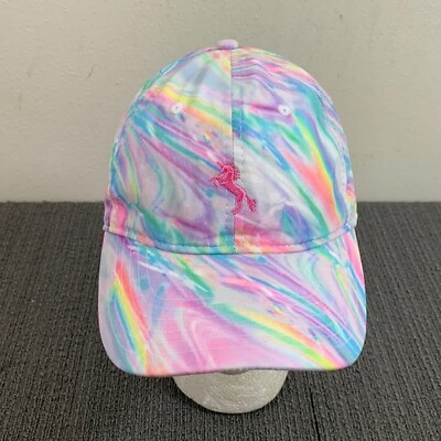 #ad Spencers Gifts Unicorn Baseball Hat Womens OSFM Rainbow Marbled Strapback Cap $5.03