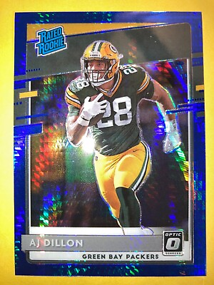 #ad 🧀2020 Panini Optic AJ Dillon Rated Rookie Blue Scope Prizm Hanger Exclusive 🧀 $2.59