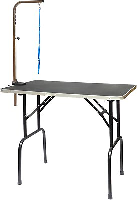 #ad Go Pet Club 30 Inch Dog Grooming Table Adjustable Arm Foldable Non Slip Top $73.41