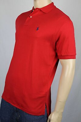#ad #ad Polo Ralph Lauren Red Interlock Polo Shirt Navy Blue Pony Classic Fit NWT $49.99