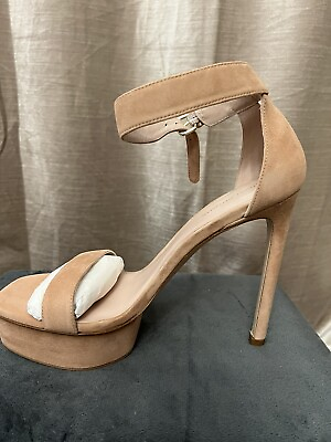 #ad Stuart Weitzman High heel sandal champagne color Size 8.5 Backupplat. $200.00