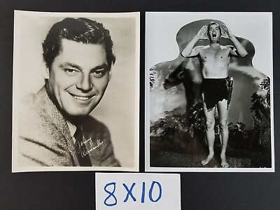 #ad Vintage Lot of 2 1940#x27;s Johnny Weissmuller Tarzan Premium 8x10 Photos $44.95