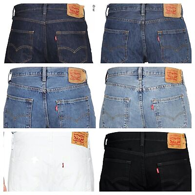 #ad Levis 501 Original Fit Jeans Straight Leg Button Fly 100% Cotton Blue Black $42.80