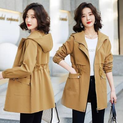 #ad New Women Solid Jacket Spring Fall Casual Slim Coats Fashion outwear Thin coat $25.90