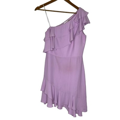 #ad Amanda Uprichard Purple One Sleeve Asymmetrical Ruffle Dress Size Small Women’s $39.00