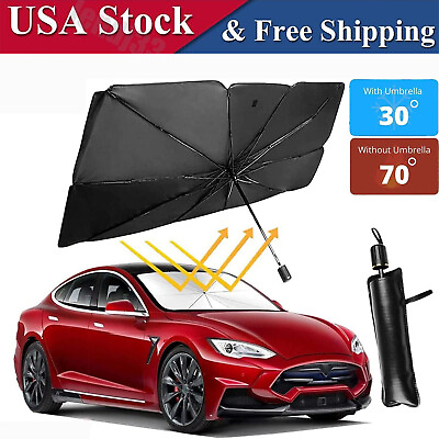 Car Windshield Sun Shade Foldable Umbrella Front Window Cover Visor Umbrella USA $12.59