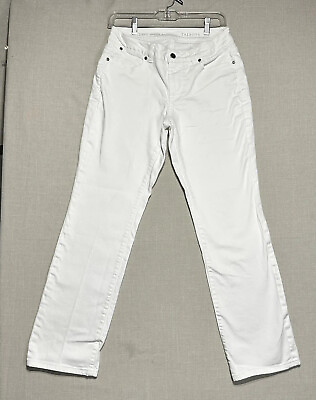 #ad Talbots Women’s Curvy Straight Leg White Denim Pants Size 6 $12.00