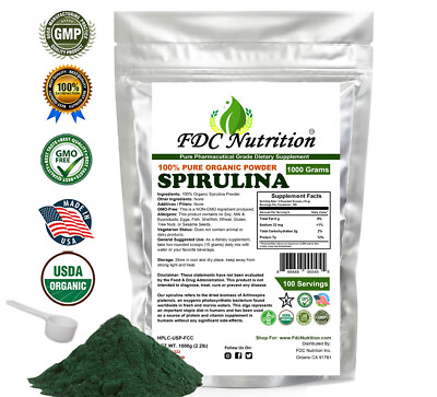 #ad Spirulina Powder 1000 g 2.2LB GMO Free Kosher 100% Pure Organic $28.99