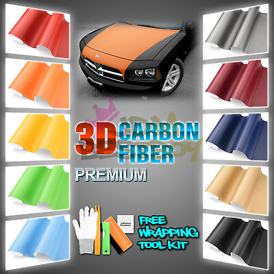 #ad *12quot;x60quot; 3D【Carbon Fiber Vinyl】Vinyl Wrap Textured Sticker Decal For Car Laptop $8.88