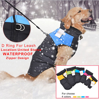 Mini Large Dog Cat Coat Waterproof Winter Warm Pets Clothes Jacket Vest Apparels $7.88
