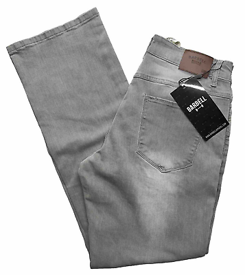 #ad NEW Grey Barbell Apparel Jeans Mens 32x32 Gray Athletic Fit Denim Stretch $94.95
