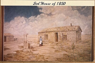 #ad Hastings Nebraska Sod House Great Plains Museum Vintage Chrome Postcard c1950 $7.58