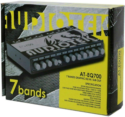 #ad Audiotek AT EQ700 1 2 Din 7 Band Car Audio Equalizer EQ Front Rear Sub Output $89.99