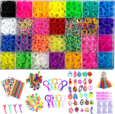 #ad 12080 Loom Bands Kit Rubber Bands for Bracelet Making Kit DIY Art Craft Kit Gi $31.45