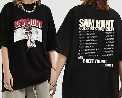 #ad Vintage Sam Hunt 2024 Outskirts Tour T Shirt Country Music Shirt Fans Gift $22.98