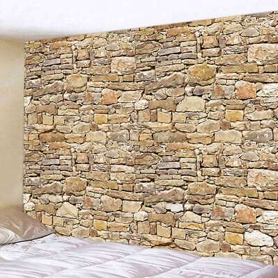 #ad Western Stone Brick Extra Large Tapestry Wall Hanging Vintage Background Fabric $13.36