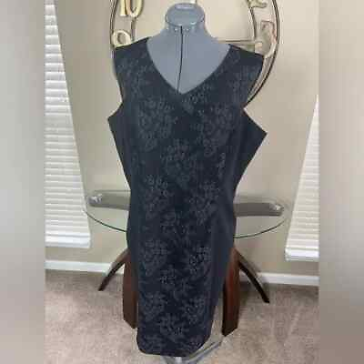 #ad Lafayette 148 New York Sexy Lace Black Dress Size 16 NWT $175.00