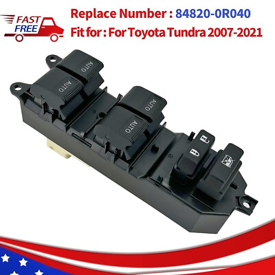 #ad 84820 0R040 Window Power Control Switch for 07 21 Toyota Tundra Left Driver Side $27.89