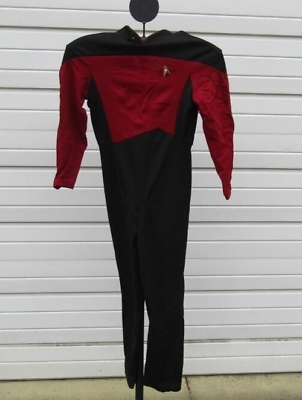 #ad Vintage 1993 Rubies Costume Next Gen Star Trek Jumpsuit Cosplay Red Women Medium $41.99