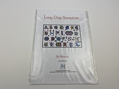 #ad Long Dog Samplers St Senoch Counted Cross Stitch Pattern Sampler Alphabet $33.00