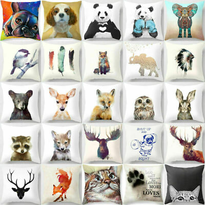 #ad 18#x27;#x27; Pillow Case Cute Animal Throw Sofa Home Decor * Cushion Cover $7.76