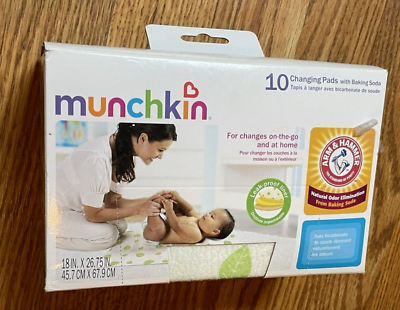 #ad Munchkin Disposable Baby Changing Pads with Arm amp; Hammer Baking Soda 10 Ct New $10.99