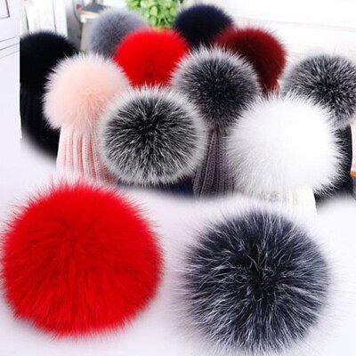 #ad Faux Fox Fur DIY Fluffy Pom Pom 10CM Balls for Hats Keychains Scarves Gloves Bag C $2.87