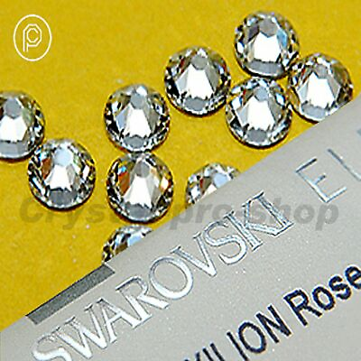 #ad GENUINE Swarovski Crystal Clear Iron On Round Diamante Hotfix Rhinestones Beads $3.46