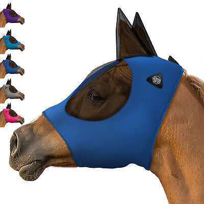 #ad Lycra Horse Fly Mask Breathable Fabric Mesh Eyes amp; Ears UV Protection $13.99