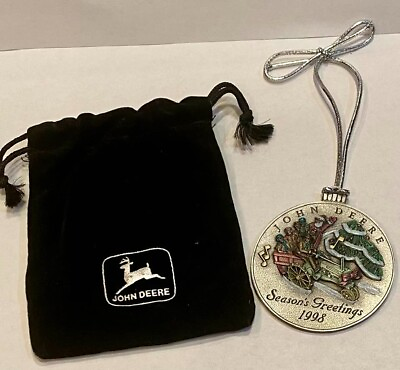 #ad 1998 John Deere Pewter Christmas Ornament #3 in Series Featuring quot;Model Gquot; $59.99