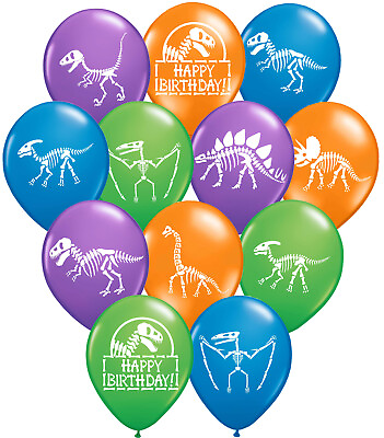 #ad 32 Fossil Dinosaur World Jurassic Style Latex Birthday Party Balloons $9.99