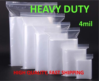 HEAVY DUTY 4 Mil Clear Zip Seal Bags Reclosable Top Lock Plastic Jewelry 4Mil $263.24