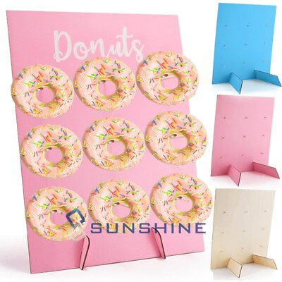 #ad 15.7quot;x11.8quot; Donut Wall Display Stand Reusable Board Holder Wood Doughnut Food $12.69