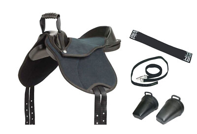#ad Pony Mini Pad Saddle Mounted 10quot; Complete With Stirrup Straps Clogs Girth Black AU $259.99