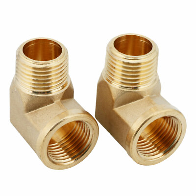 #ad U.S. Solid 2pcs Brass Barstock Street Elbow Pipe Fitting MNPT 1 2quot; x FNPT 1 2quot; $12.09