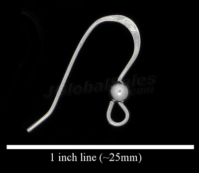 #ad Genuine Sterling Silver French Wire Hook Earwire w Round Bead Earring Finding $7.25