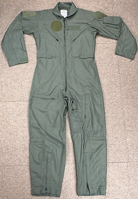 #ad Equa Industries Inc. Vintage Green Military Flight Coveralls Flyers Size 38S $79.99