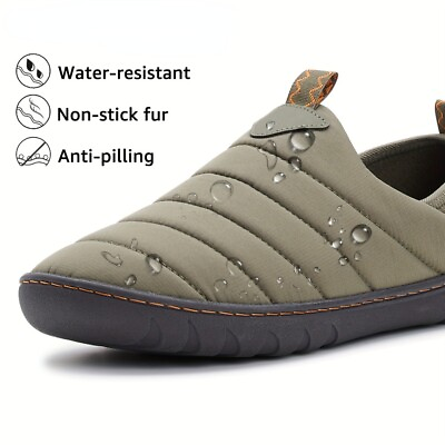 #ad Men#x27;s Casual Slippers Warm Non slip Waterproof Indoor Outdoor Home Slippers $34.99
