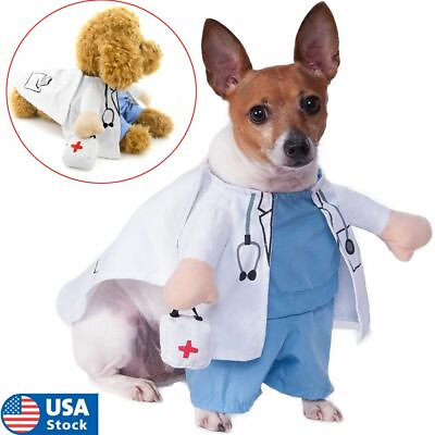 #ad Dog amp; Cat Funny Doctor Costume Pet Clothes Halloween Christmas Party Cosplay $9.85
