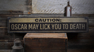 #ad Caution Dog Sign Dog Owner Gift Distressed Wooden Sign $189.00