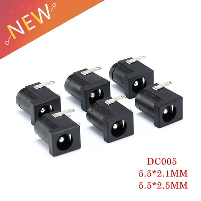#ad 10PCS DC 005 DC Power Jack Socket Connector 5.5*2.1mm 5.5*2.5mm Socket $3.53