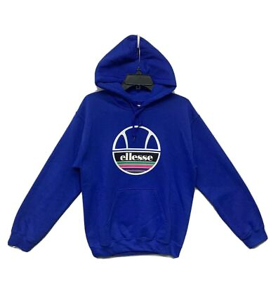 #ad Ellesse Logo Bruma Hoodie Men’s Size S Small Authentic Pullover Sweatshirt Blue $34.99