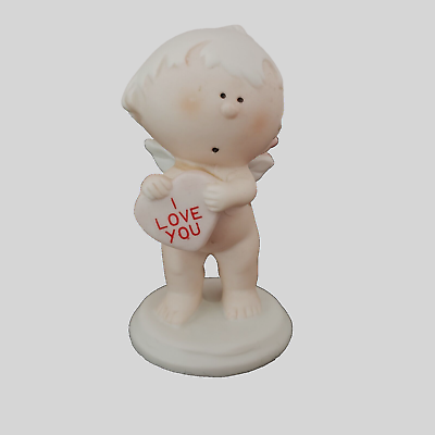 #ad Cupid Holding I Love You Heart Fabrizio for George Good 1986 Vintage Figurine $15.95